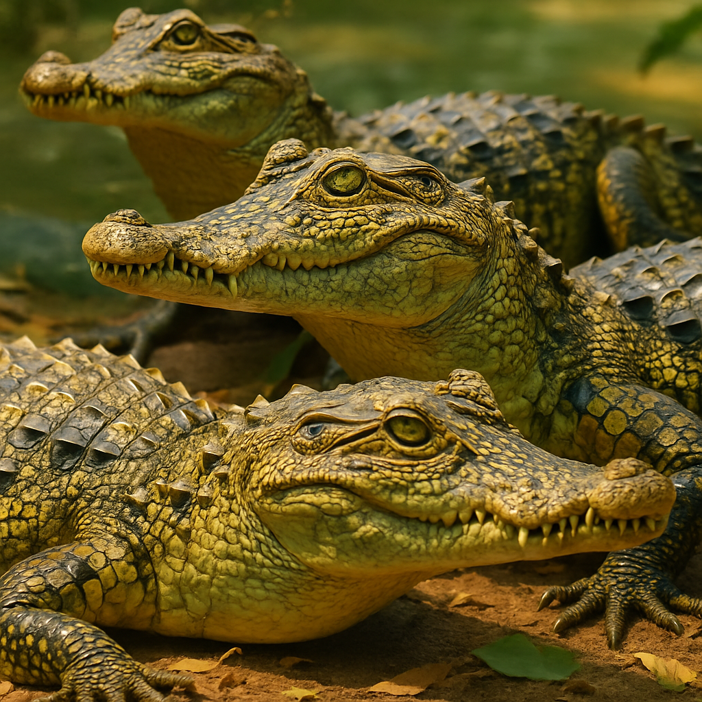 Healthy exotic crocodiles